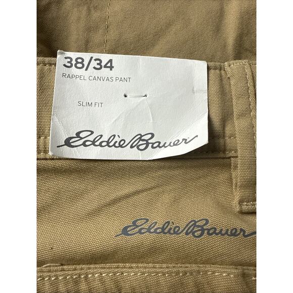 EDDIE BAUER Rappel Canvas Slim Fit Pants Men's Size 38/34 Dark Khaki - Picture 6 of 9